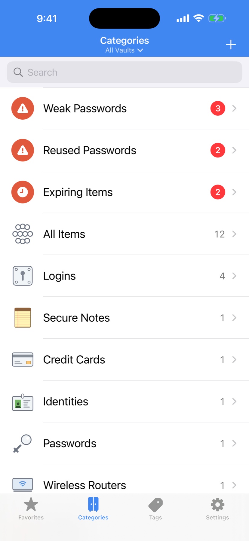 Categories, with Watchtower flagging weak, reused and expiring items